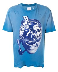 Мужская синяя футболка с круглым вырезом с принтом от Alchemist