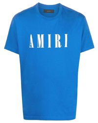 Мужская синяя футболка с круглым вырезом с принтом от Amiri