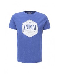 Мужская синяя футболка с круглым вырезом с принтом от Animal