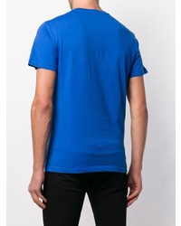 Мужская синяя футболка с круглым вырезом с принтом от Versace Jeans