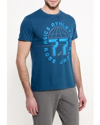 Мужская синяя футболка с круглым вырезом с принтом от Asics