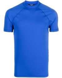 Мужская синяя футболка с круглым вырезом с принтом от Balmain