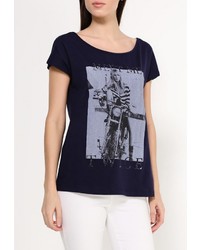 Женская синяя футболка с круглым вырезом с принтом от Baon