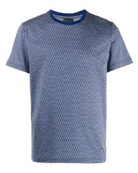 Мужская синяя футболка с круглым вырезом с принтом от Billionaire