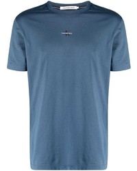 Мужская синяя футболка с круглым вырезом с принтом от Calvin Klein Jeans