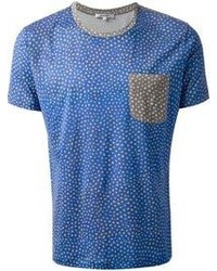 Мужская синяя футболка с круглым вырезом с принтом от Carven