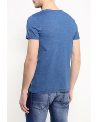 Мужская синяя футболка с круглым вырезом с принтом от Cortefiel