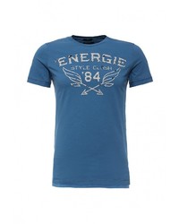 Мужская синяя футболка с круглым вырезом с принтом от Energie