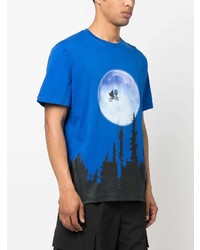 Мужская синяя футболка с круглым вырезом с принтом от Throwback.