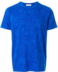 Мужская синяя футболка с круглым вырезом с принтом от Etro