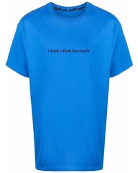 Мужская синяя футболка с круглым вырезом с принтом от F.A.M.T.