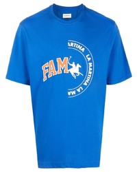 Мужская синяя футболка с круглым вырезом с принтом от Family First