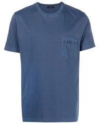 Мужская синяя футболка с круглым вырезом с принтом от Fay