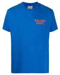 Мужская синяя футболка с круглым вырезом с принтом от GALLERY DEPT.