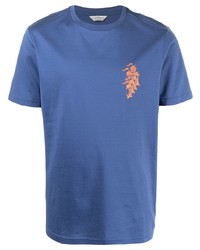 Мужская синяя футболка с круглым вырезом с принтом от Gieves & Hawkes