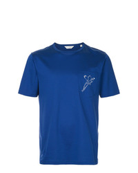 Мужская синяя футболка с круглым вырезом с принтом от Gieves & Hawkes