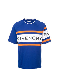 Мужская синяя футболка с круглым вырезом с принтом от Givenchy
