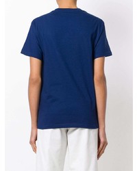 Женская синяя футболка с круглым вырезом с принтом от Golden Goose Deluxe Brand