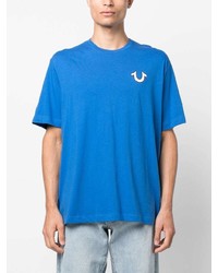 Мужская синяя футболка с круглым вырезом с принтом от True Religion