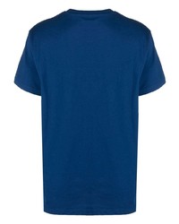 Мужская синяя футболка с круглым вырезом с принтом от Maison Labiche