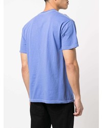Мужская синяя футболка с круглым вырезом с принтом от Pleasures