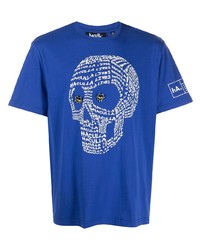 Мужская синяя футболка с круглым вырезом с принтом от Haculla