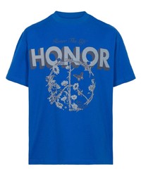 Мужская синяя футболка с круглым вырезом с принтом от HONOR THE GIFT