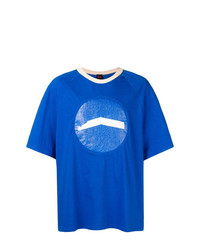 Мужская синяя футболка с круглым вырезом с принтом от Hærværk