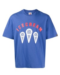 Мужская синяя футболка с круглым вырезом с принтом от Icecream