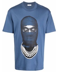 Мужская синяя футболка с круглым вырезом с принтом от Ih Nom Uh Nit