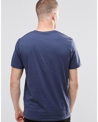 Мужская синяя футболка с круглым вырезом с принтом от Jack and Jones