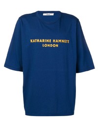 Мужская синяя футболка с круглым вырезом с принтом от Katharine Hamnett London