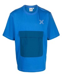 Мужская синяя футболка с круглым вырезом с принтом от Kenzo
