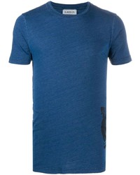Мужская синяя футболка с круглым вырезом с принтом от Lanvin