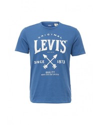 Мужская синяя футболка с круглым вырезом с принтом от Levi's