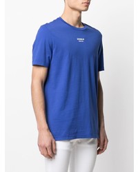 Мужская синяя футболка с круглым вырезом с принтом от Dondup