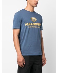 Мужская синяя футболка с круглым вырезом с принтом от Parajumpers