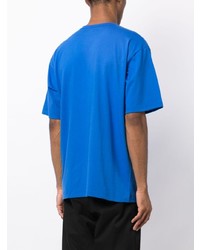 Мужская синяя футболка с круглым вырезом с принтом от agnès b.