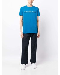 Мужская синяя футболка с круглым вырезом с принтом от Calvin Klein