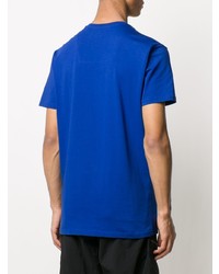 Мужская синяя футболка с круглым вырезом с принтом от Philipp Plein