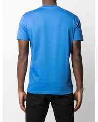 Мужская синяя футболка с круглым вырезом с принтом от DSQUARED2