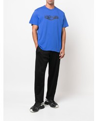 Мужская синяя футболка с круглым вырезом с принтом от VERSACE JEANS COUTURE
