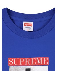 Мужская синяя футболка с круглым вырезом с принтом от Supreme