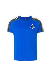 Мужская синяя футболка с круглым вырезом с принтом от Marcelo Burlon County of Milan