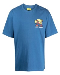 Мужская синяя футболка с круглым вырезом с принтом от MARKET