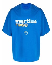 Мужская синяя футболка с круглым вырезом с принтом от Martine Rose
