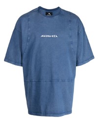 Мужская синяя футболка с круглым вырезом с принтом от Mauna Kea