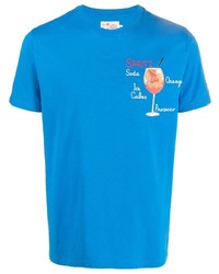 Мужская синяя футболка с круглым вырезом с принтом от MC2 Saint Barth