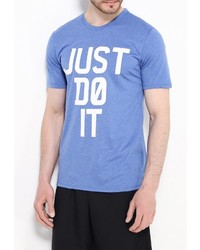 Мужская синяя футболка с круглым вырезом с принтом от Nike