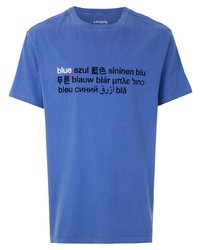 Мужская синяя футболка с круглым вырезом с принтом от OSKLEN